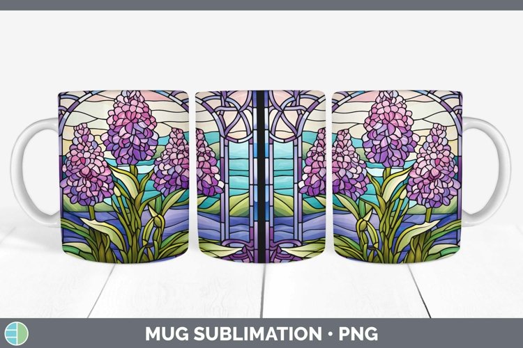 GorgeousStained Glass Flowers Mug Wrap design.