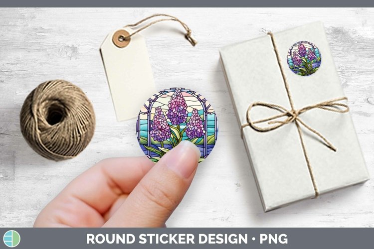 GorgeousStained Glass Flowers Stickers design.
