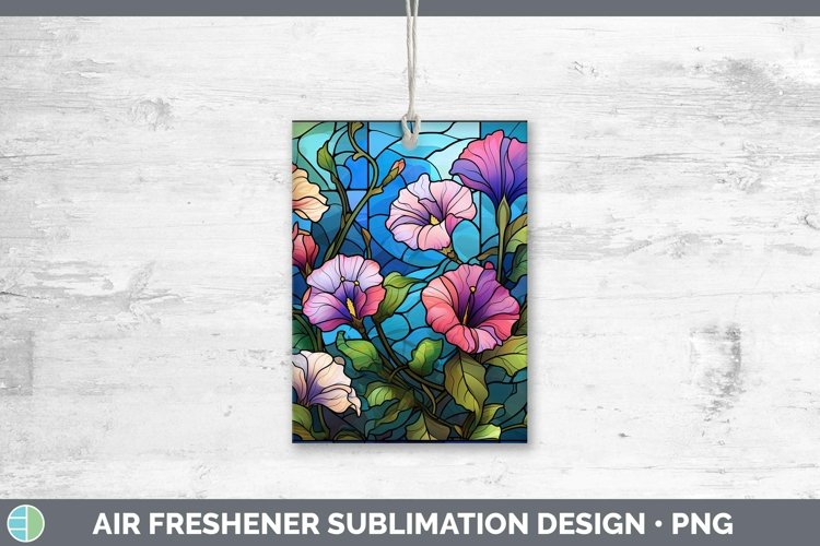 Stained Glass Flowers Morning Glory Air Freshener Sublimatio example image 1