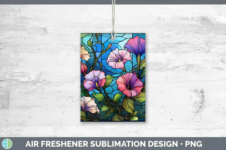 Stained Glass Flowers Morning Glory Air Freshener Sublimatio