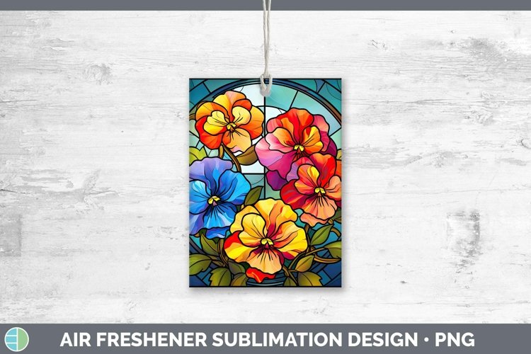 Stained Glass Flowers Pansy Air Freshener Sublimation Car Fr example image 1