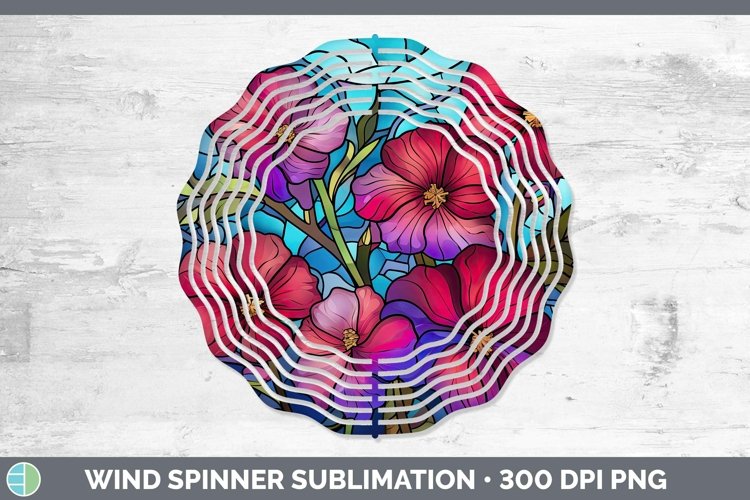 Stained Glass Flowers Petunia Wind Spinner Sublimation Spinn