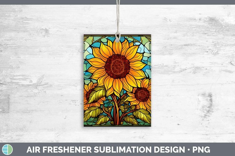 Stained Glass Sunflower Air Freshener Sublimation Car Freshe