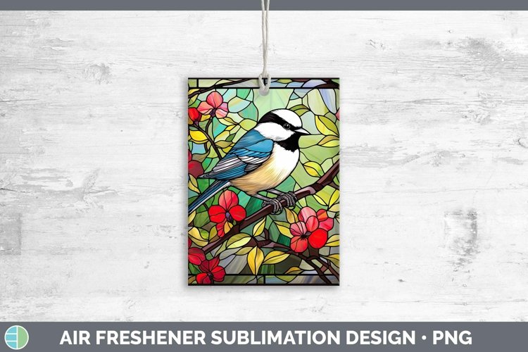 Stained Glass Chickadee Air Freshener Sublimation Car Freshe example image 1