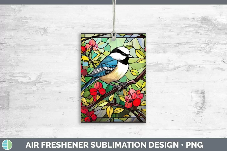Stained Glass Chickadee Air Freshener Sublimation Car Freshe