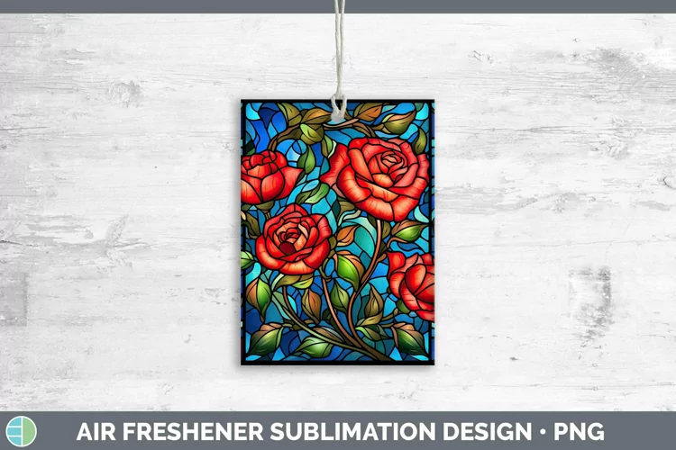 Stained Glass Rose Air Freshener Sublimation Car Freshener D