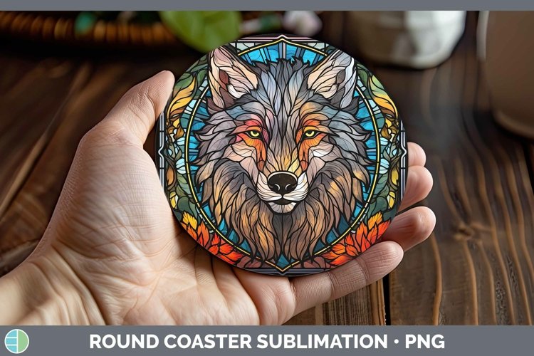 GorgeousStained Glass Round Coaster design.