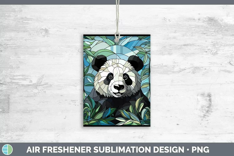 Stained Glass Panda Air Freshener Sublimation Car Freshener