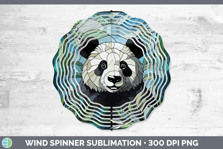Stained Glass Panda Wind Spinner Sublimation Spinner Designs