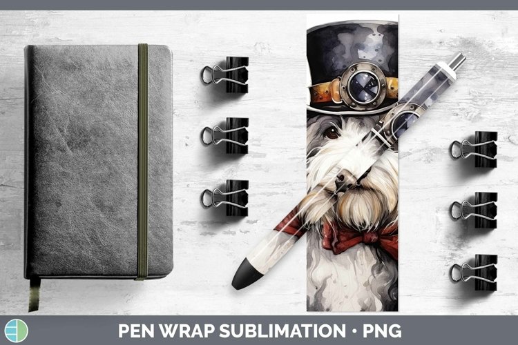 Steampunk Dog Old English Sheepdog Pen Wrap Sublimation Epox