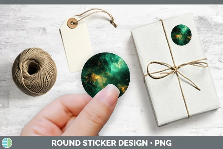 St Patricks Galaxy Stickers | Round Labels Designs