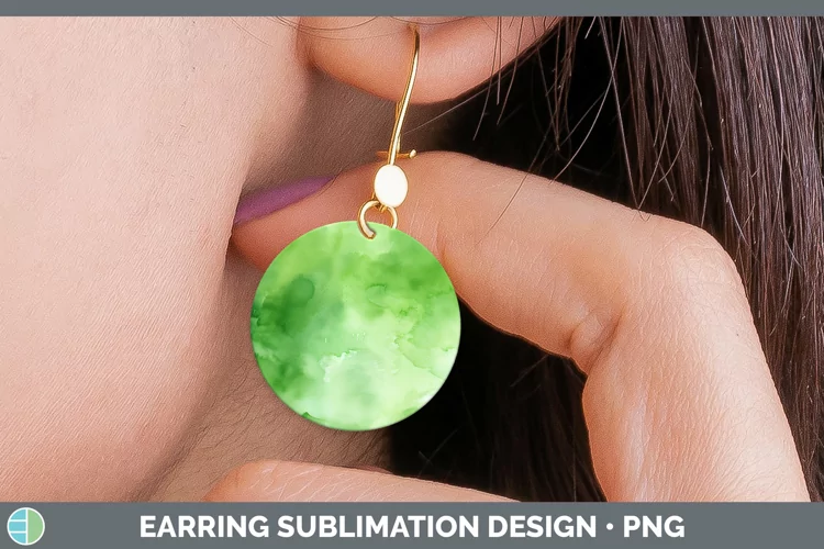 St Patricks Watercolor Round Earrings Sublimation Earrings D