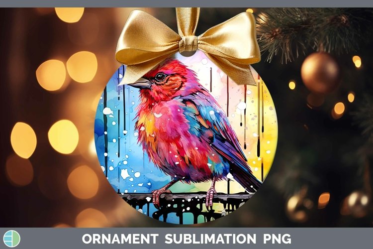 Splat Rainbow Finch Ornament Sublimation Bauble Designs