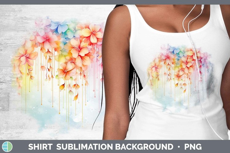 Watercolor Flowers Jasmine Shirt Sublimation Sublimation Bac