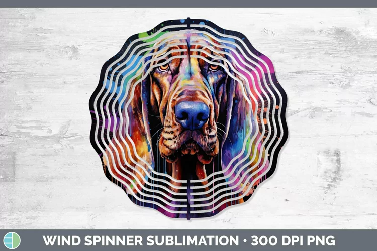 Rainbow Dog Bloodhound Wind Spinner Sublimation Spinner Desi