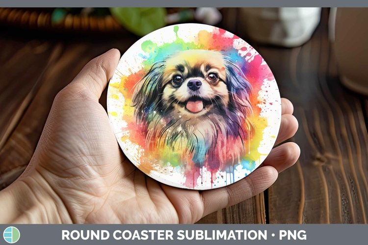 GorgeousRainbow Dog Round Coaster design.