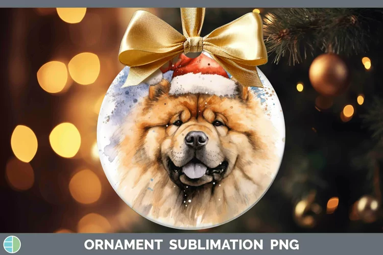 Santa Hat Chow Chow Ornament Sublimation Bauble Designs