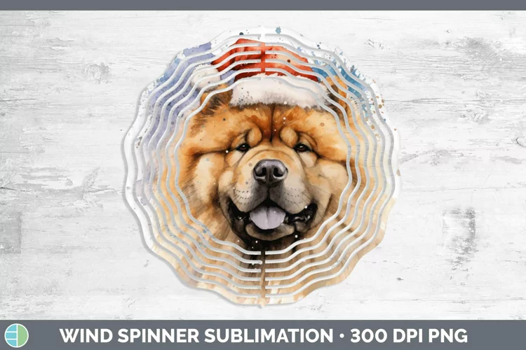 Santa Hat Chow Chow Wind Spinner Sublimation Spinner Designs