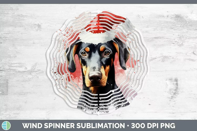 Santa Hat Doberman Pinscher Wind Spinner Sublimation Spinner
