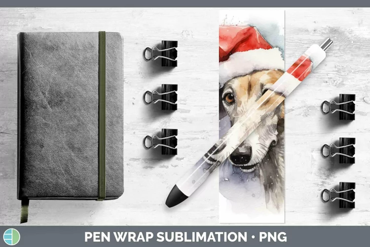 Santa Hat Greyhound Pen Wrap Sublimation Epoxy Pen Designs