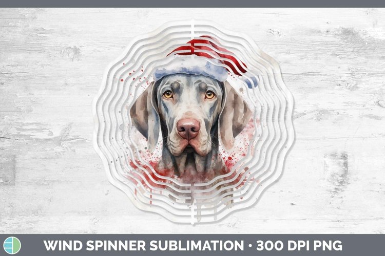 Santa Hat Weimaraner Wind Spinner Sublimation Spinner Design example image 1