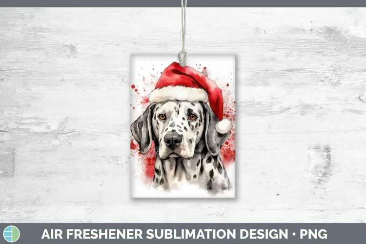 Dog Santa Hat Dalmatian Air Freshener Sublimation Car Freshe