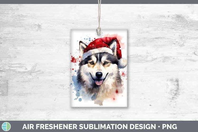 Dog Santa Hat Husky Air Freshener Sublimation Car Freshener example image 1