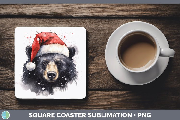 GorgeousSanta Hat Square Coaster design.