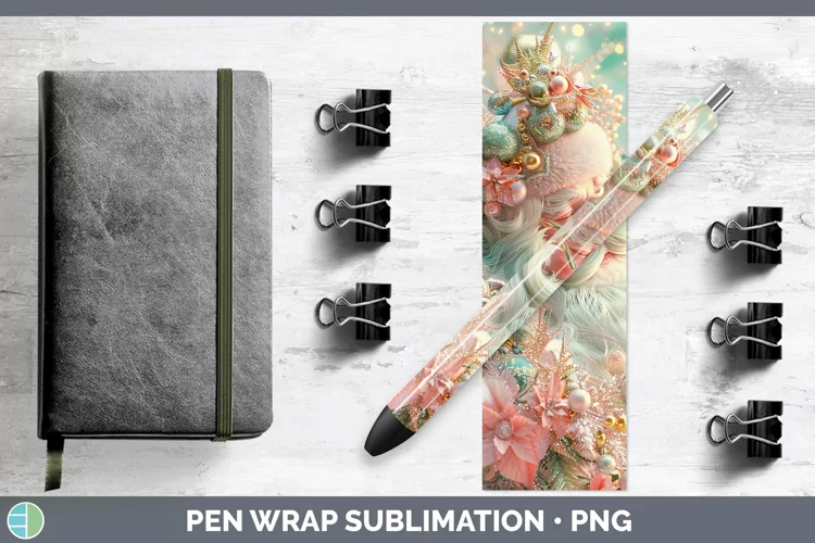 Pearl Christmas Santa Pen Wrap Sublimation Epoxy Pen Designs