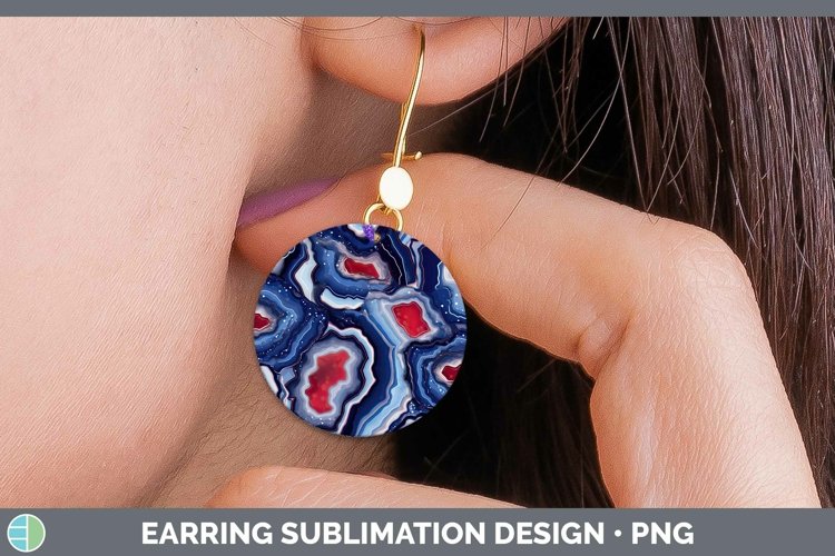 Patriotic Geode Round Earrings | Sublimation Earrings Design