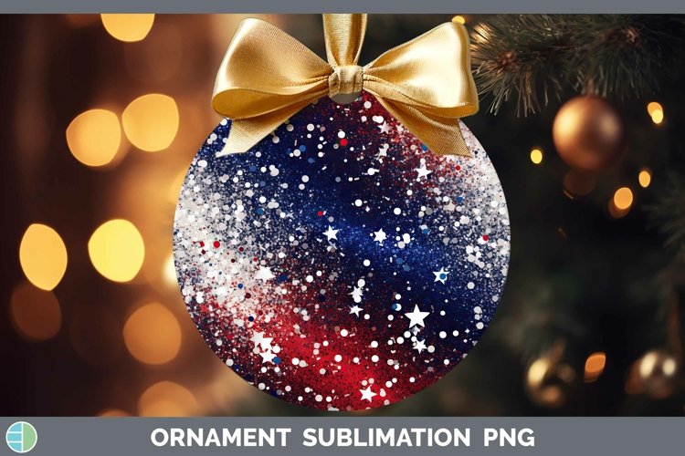 Patriotic Glitter Ornament | Sublimation Bauble Designs