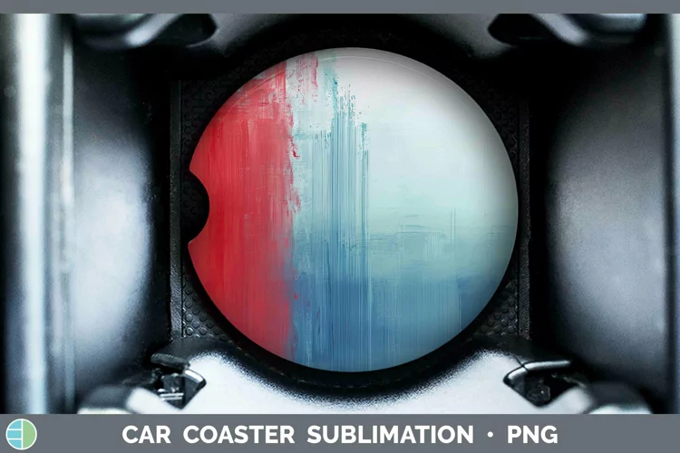 Patriotic Gradient Ombre Car Coaster | Sublimation Coaster D