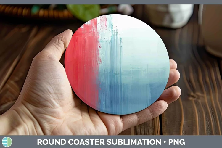 Patriotic Gradient Ombre Round Coaster | Sublimation Coaster