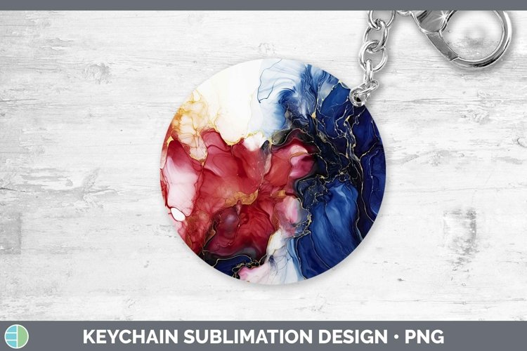 Patriotic Marble Keychain | Sublimation Keyring Designs