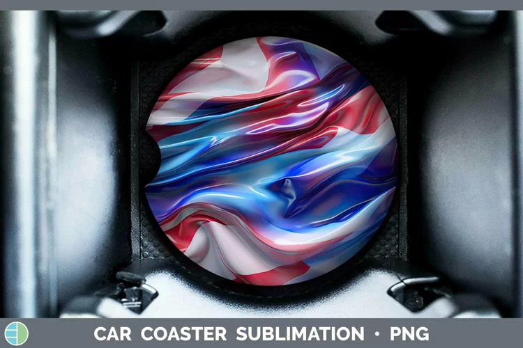 Patriotic Opalescent Car Coaster | Sublimation Coaster Desig