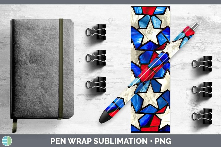 Patriotic Stained Glass Pen Wrap | Sublimation Epoxy Pen Des
