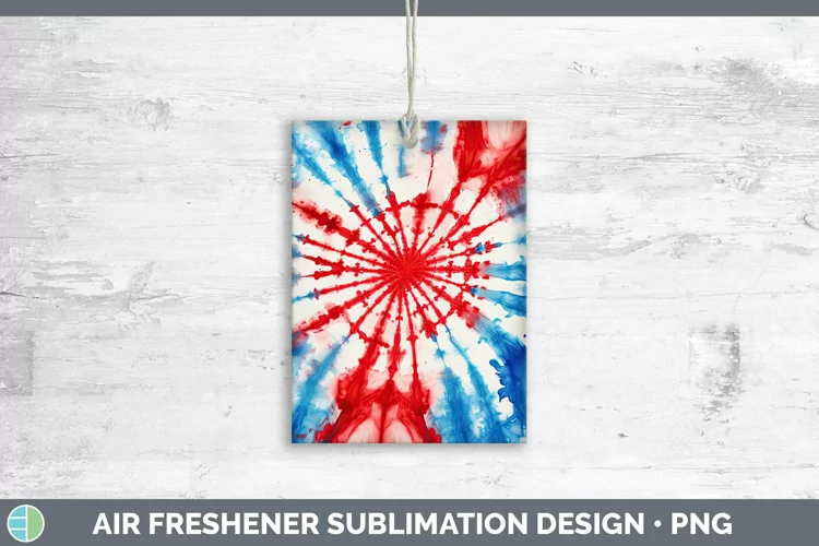 Patriotic Tie Dye Air Freshener | Sublimation Car Freshener