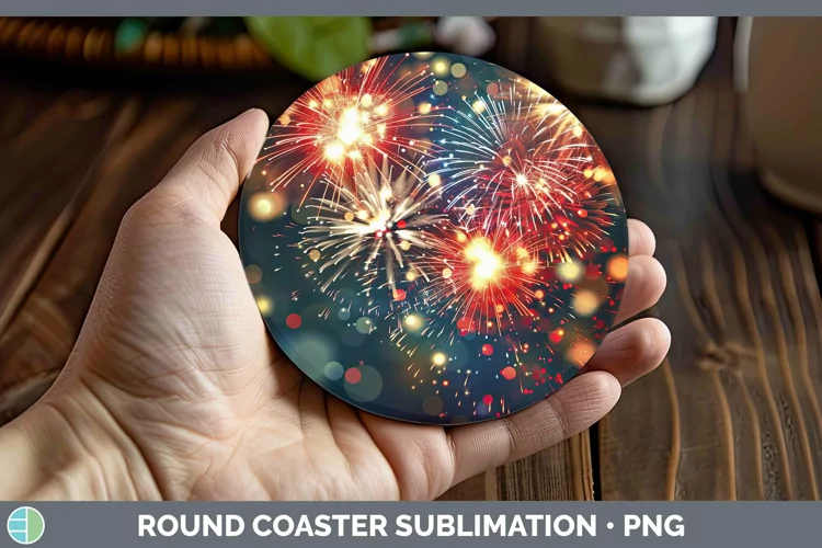 Patriotic Patriotic Round Coaster | Sublimation Coaster Desi
