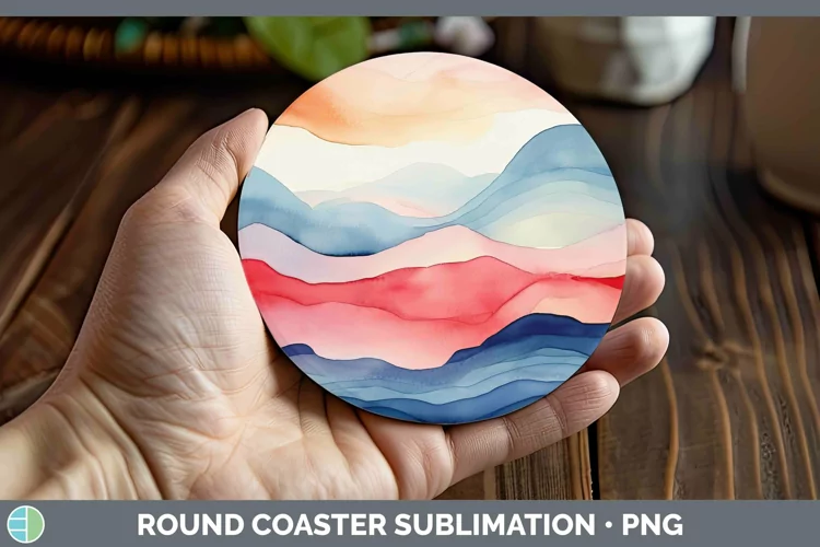 Patriotic Landscape Round Coaster | Sublimation Coaster Desi