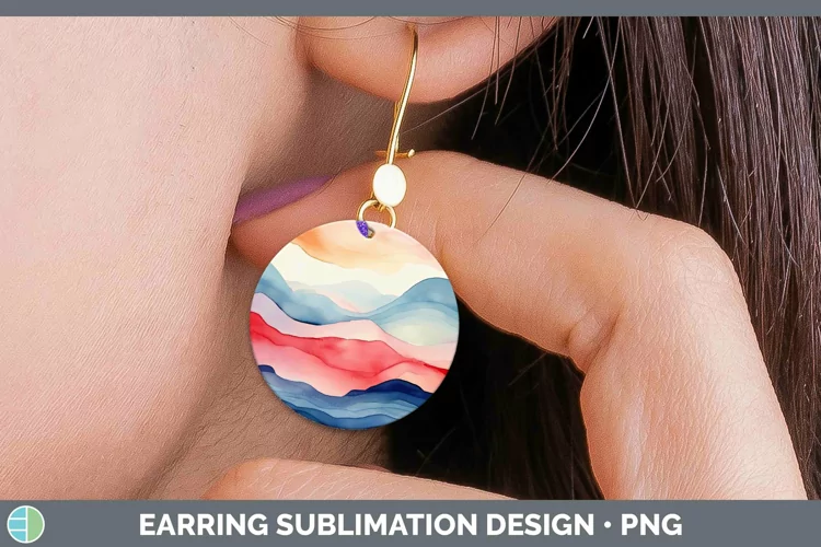 Patriotic Landscape Round Earrings | Sublimation Earrings De