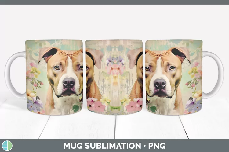 Vintage American Staffordshire Dog Mug Wrap | Sublimation Co