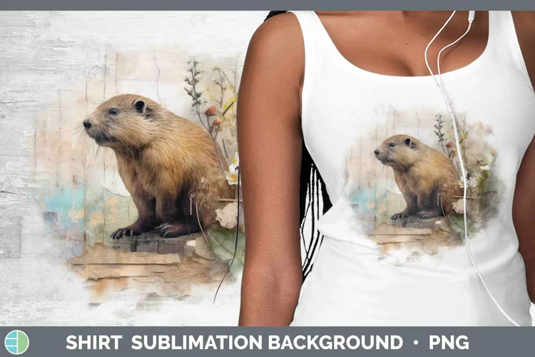 Woodland Animals Beaver Shirt Sublimation Sublimation Backgr