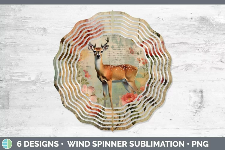 Woodland Animals Deer Wind Spinner Sublimation Spinner Desig