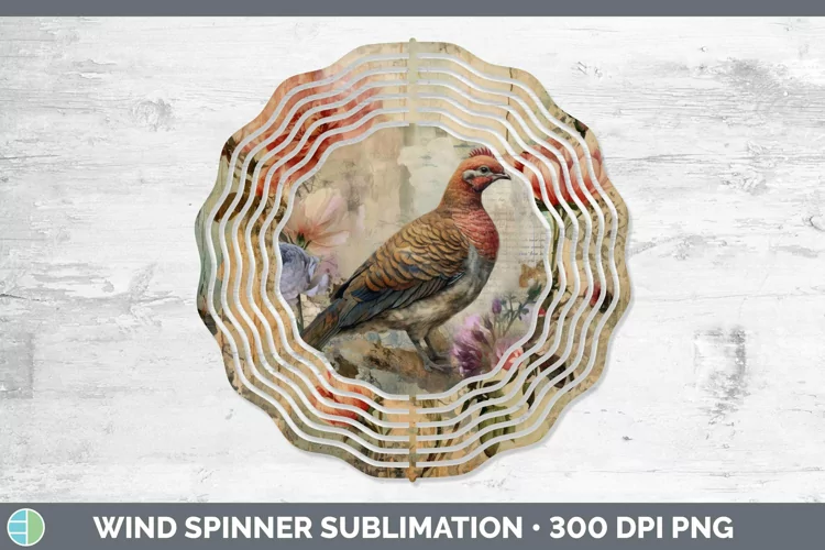Woodland Animals Grouse Wind Spinner Sublimation Spinner Des