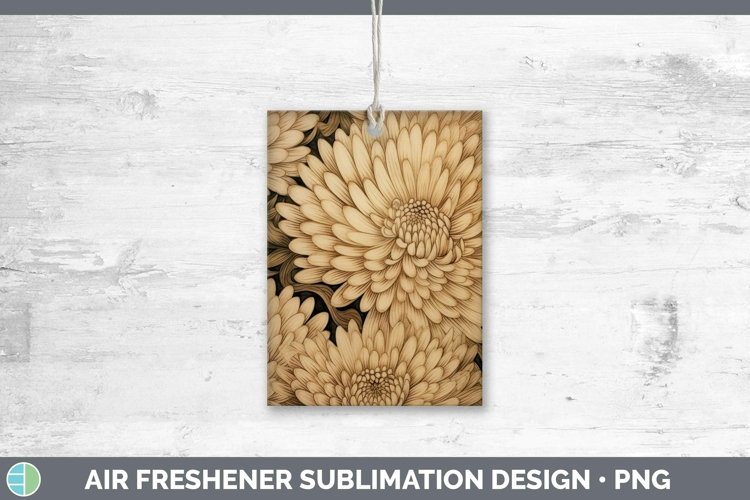 GorgeousWood Burned Flowers Air Freshener design.