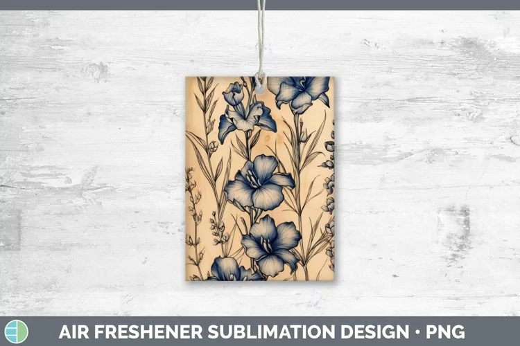 Wood Burned Flowers Delphinium Air Freshener Sublimation Car