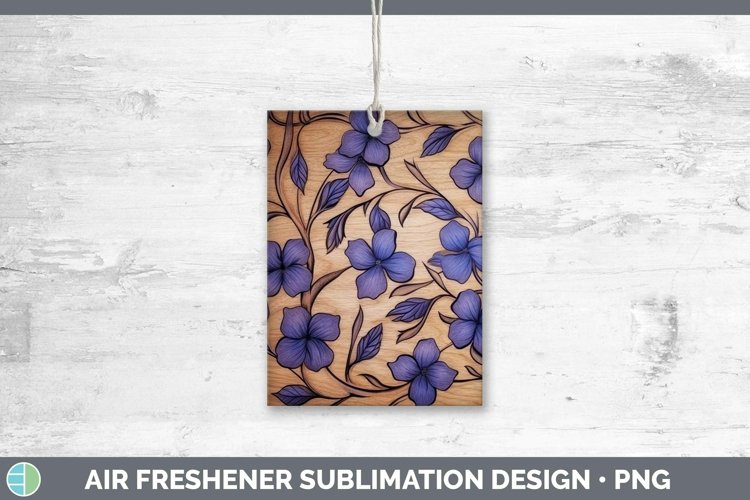 GorgeousWood Burned Flowers Air Freshener design.