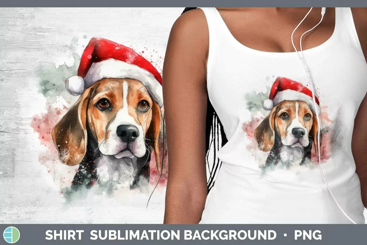 Santa Hat Beagle Shirt Sublimation Sublimation Background De