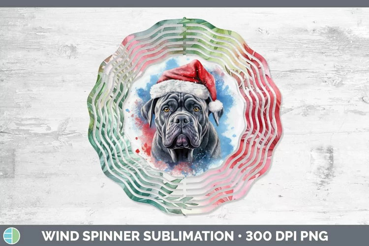 Santa Hat Cane Corso Wind Spinner Sublimation Spinner Design