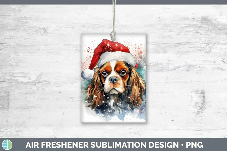Dog Santa Hat Cavalier King Charles Spaniel Air Freshener Su
